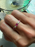 Dainty Ruby and Diamond Bezel Ring