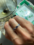 Dainty Sapphire and Diamond Bezel Ring - PREORDER