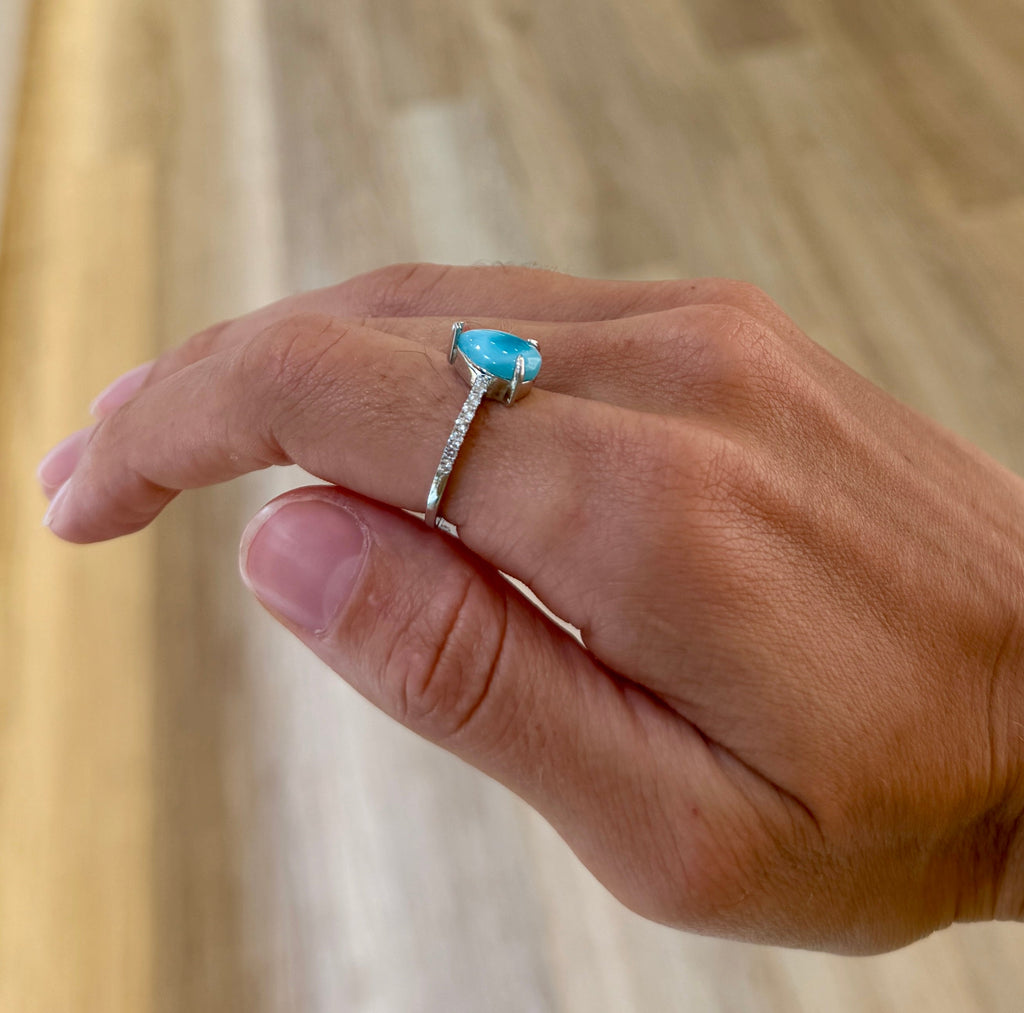 Larimar Pear Ring