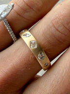Flush Diamonds & Brushed 14kt Ring