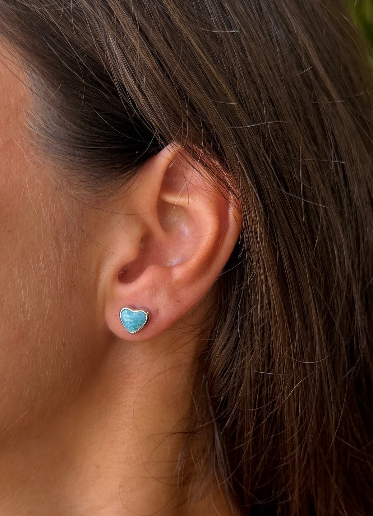 Larimar Heart Earrings