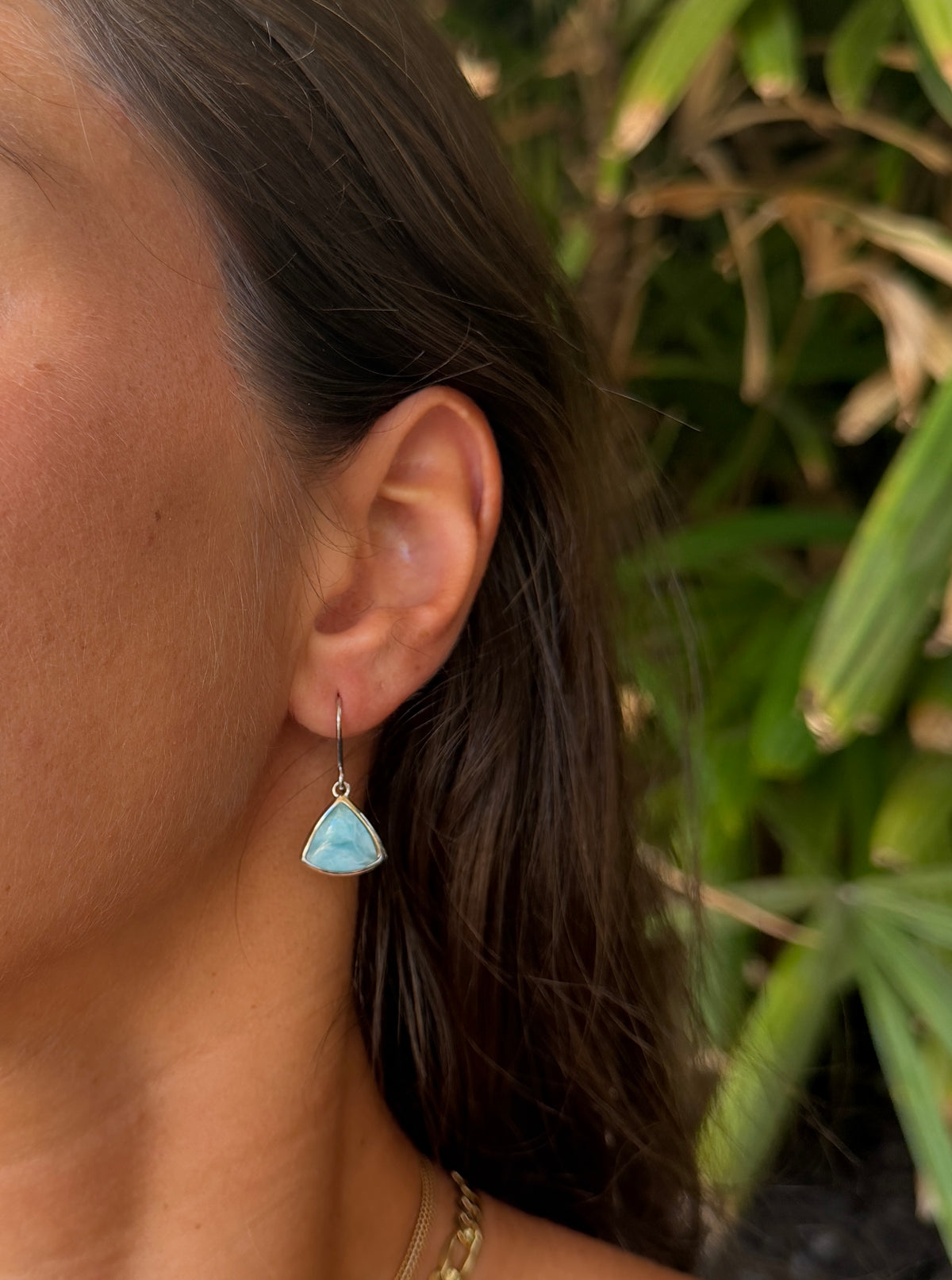 Larimar Trilliant Drop Earrings