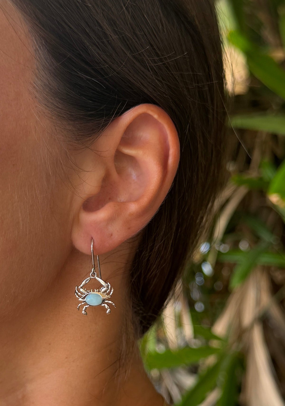 Larimar Crab Earrings