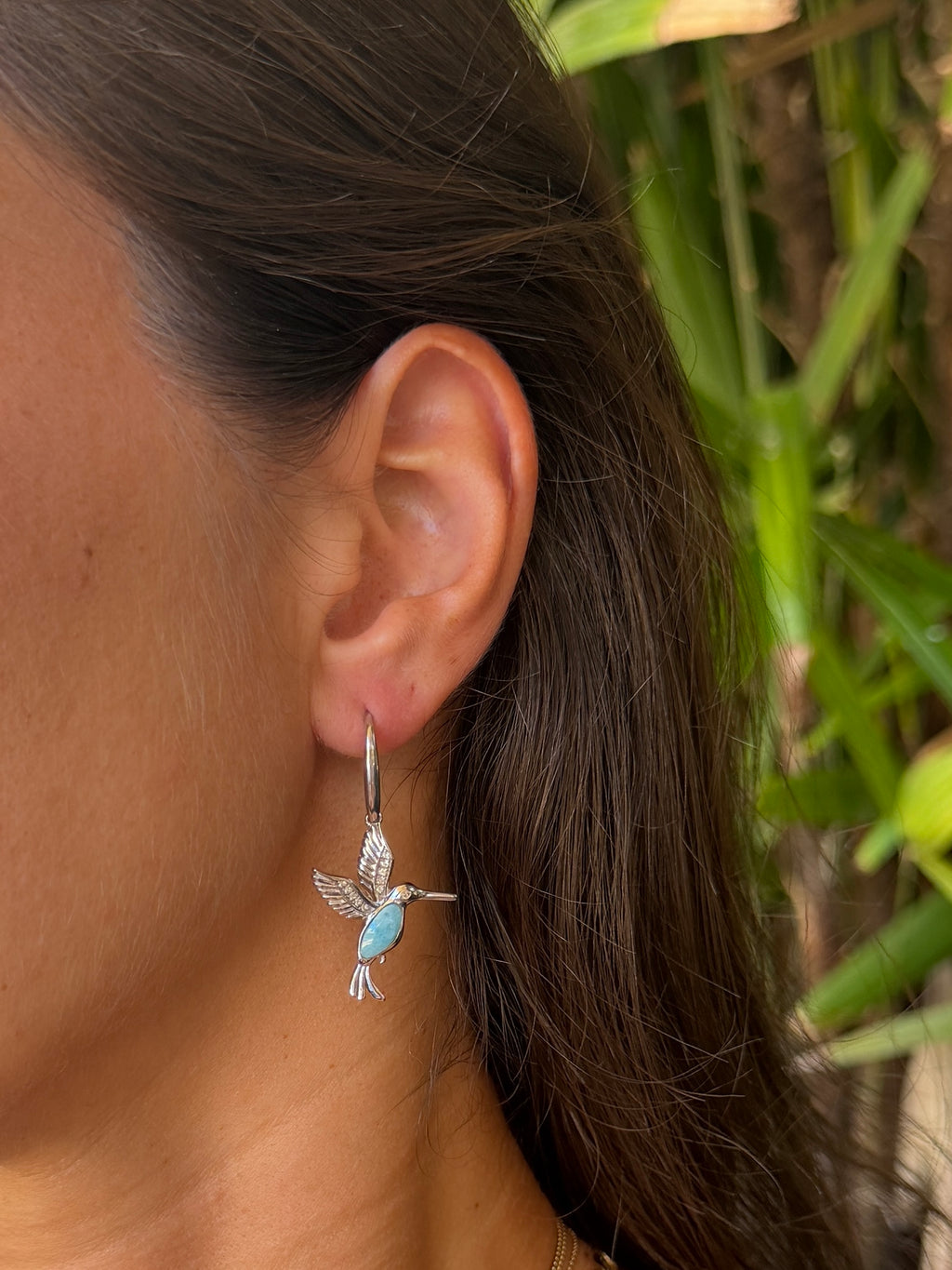 Hummingbird Larimar Drop Earrings