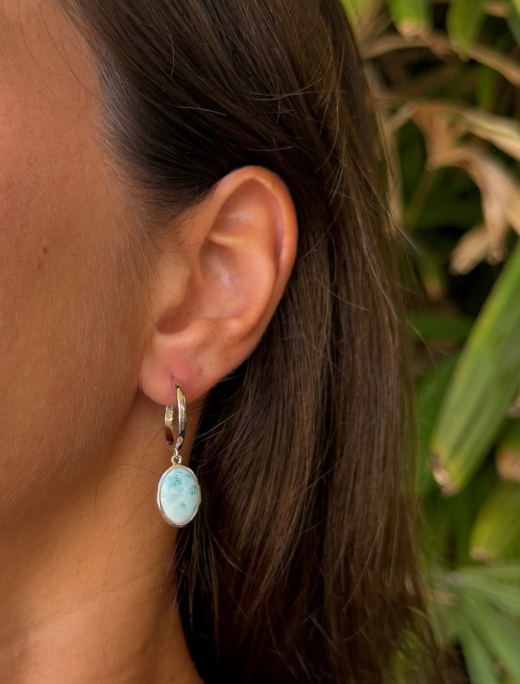 Larimar Oval Drop Earrings