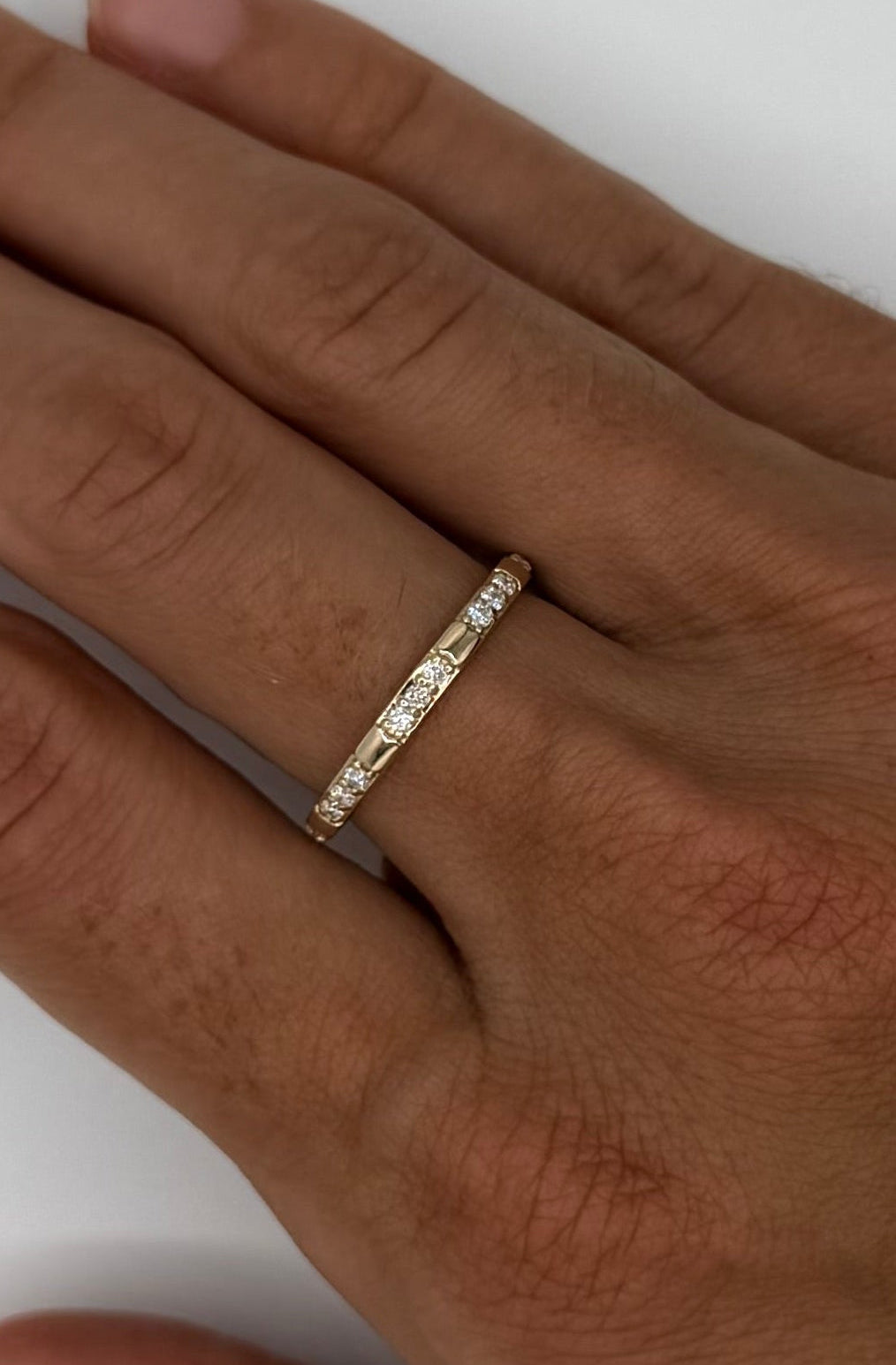 Dainty Pave Segment Ring