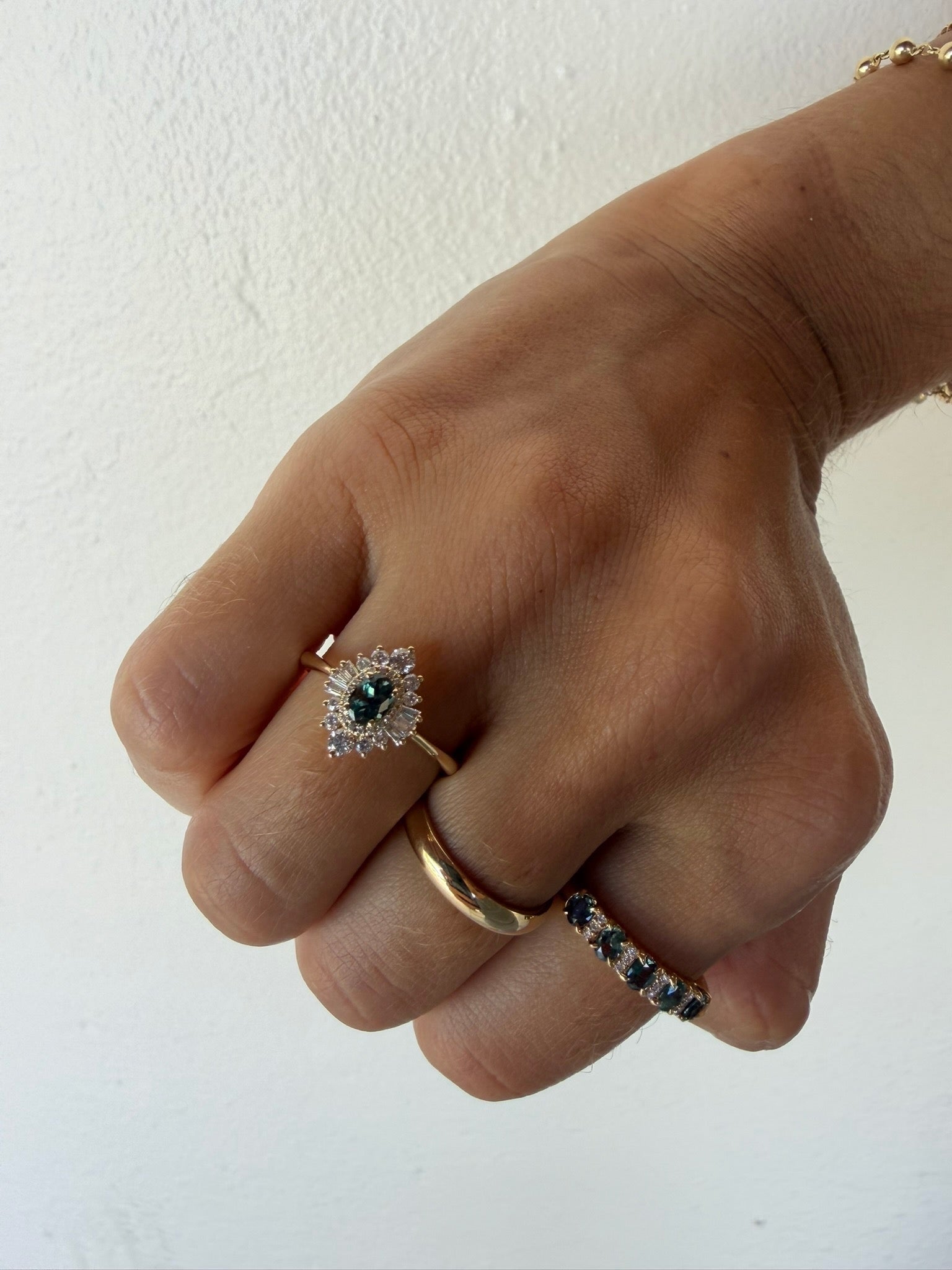 Oval Alexandrite Ring with Ballerina Halo