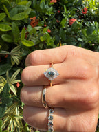 Oval Alexandrite Ring with Ballerina Halo