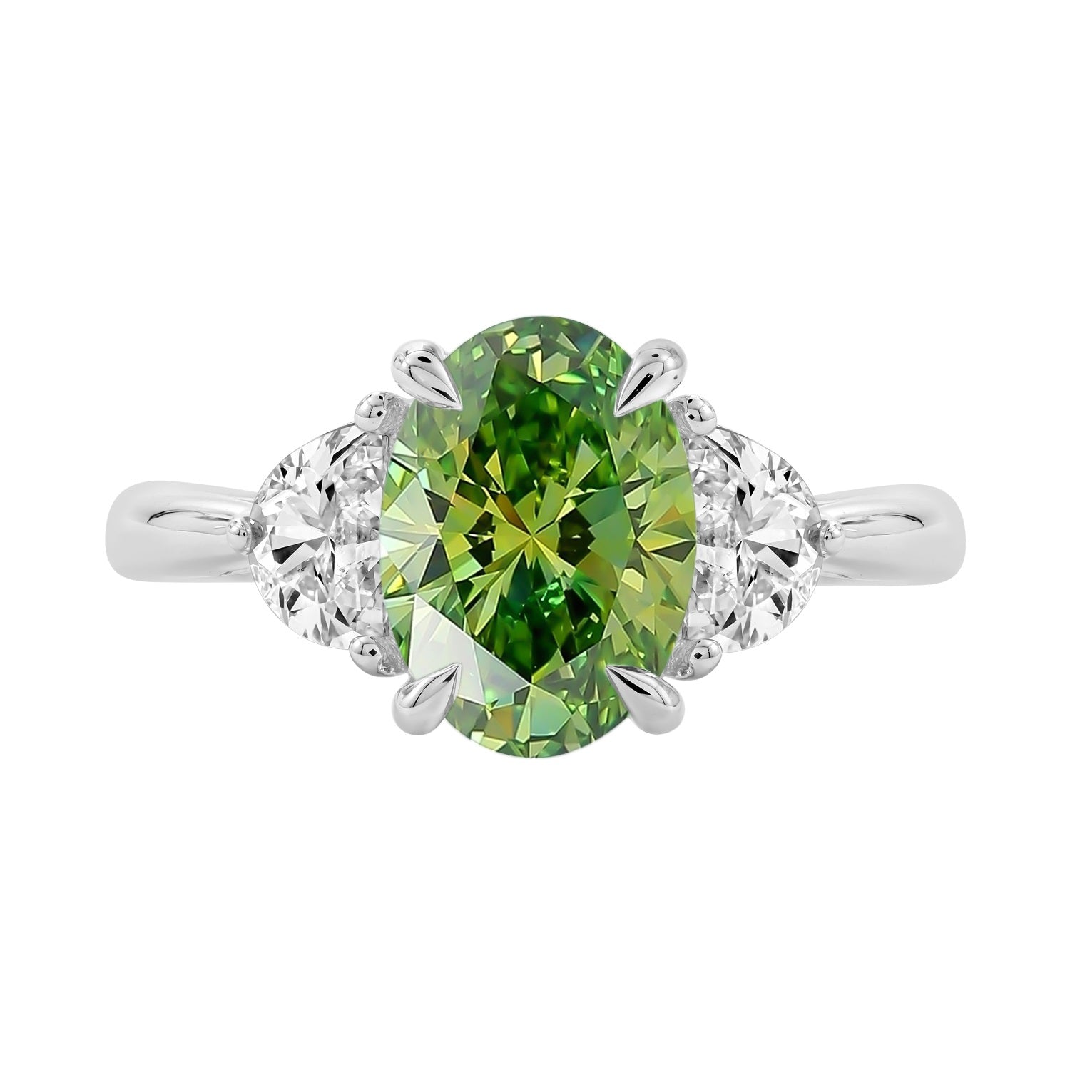Fancy Vivid Green IGI Lab Diamond Ring