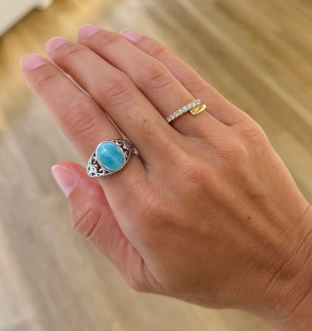 Larimar Hollowed Ring