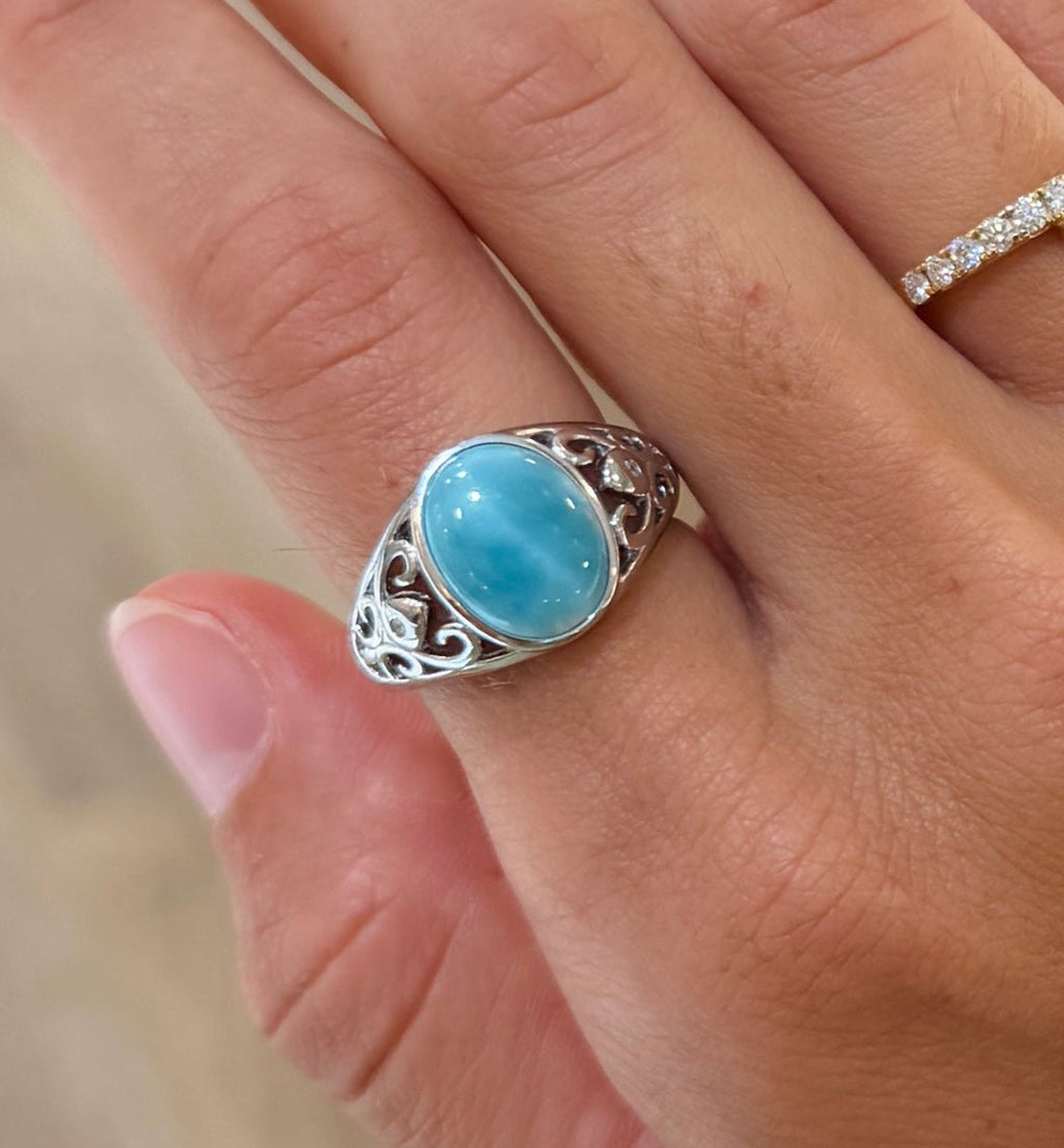 Larimar Hollowed Ring