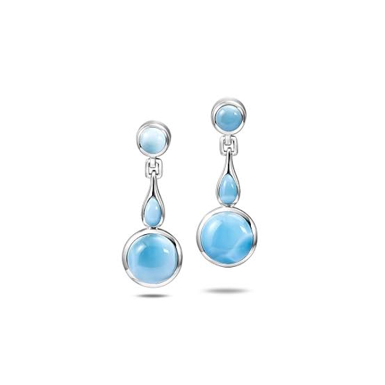 Larimar Circle Drop Earrings