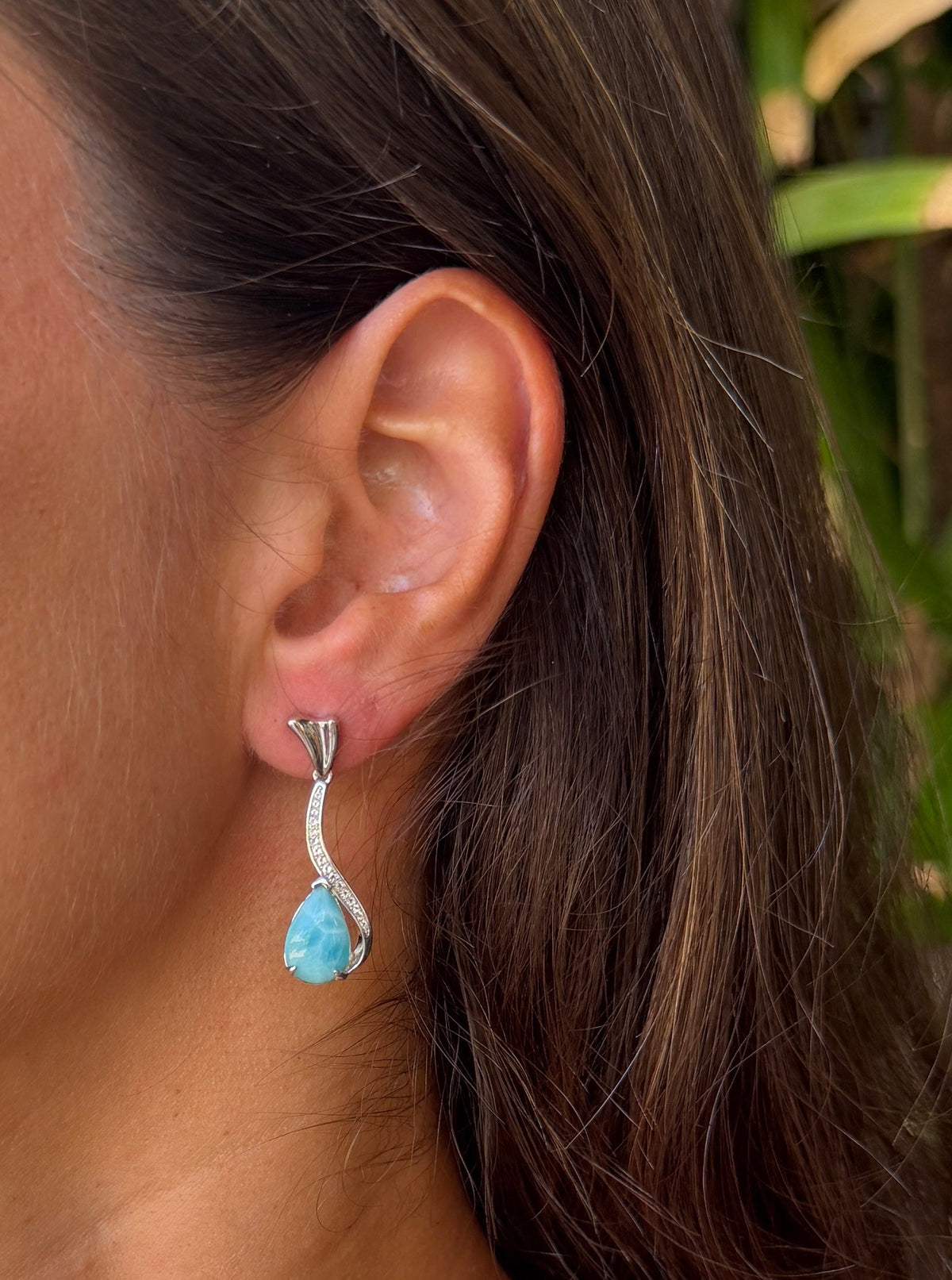 Larimar Wave Drop Earrings