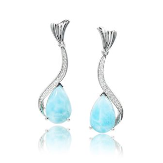 Larimar Wave Drop Earrings