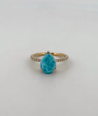 Larimar Ring with Diamond Band