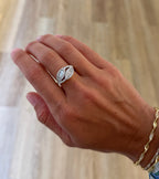 Double Leaf Diamond Ring