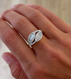 Double Leaf Diamond Ring