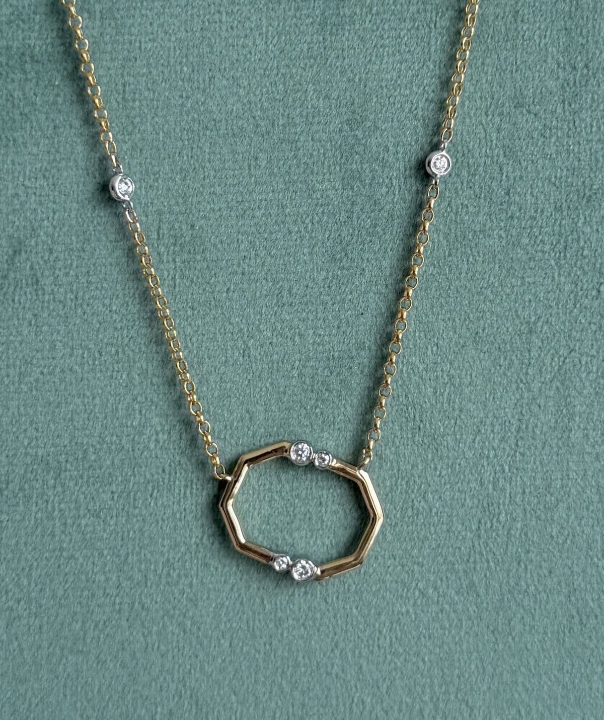 Geometric Diamond Station Necklace