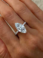 Marquise and Pavé band Diamond Ring - IGI Certified Lab Grown Diamond