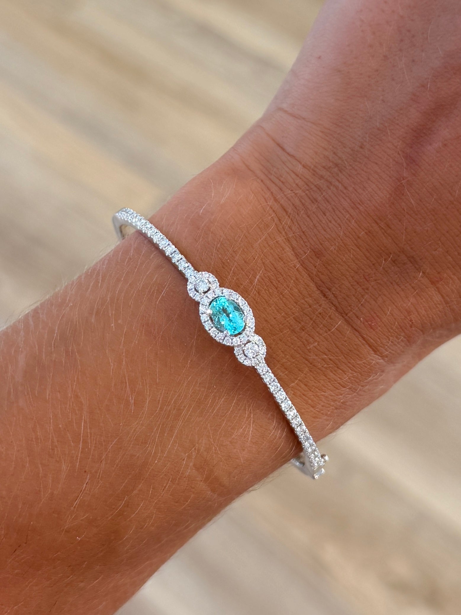 Single GIA Paraiba Tourmaline Bangle