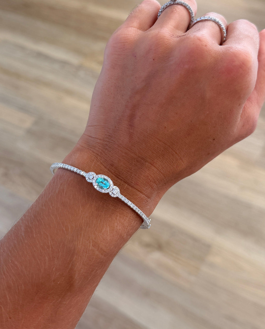 Single GIA Paraiba Tourmaline Bangle