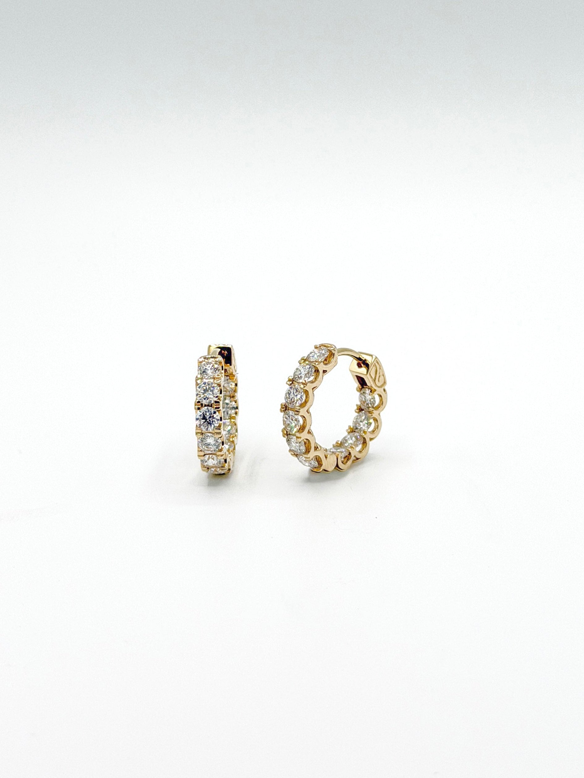 In and Out 3ct Diamond Hoop Earrings - PREORDER