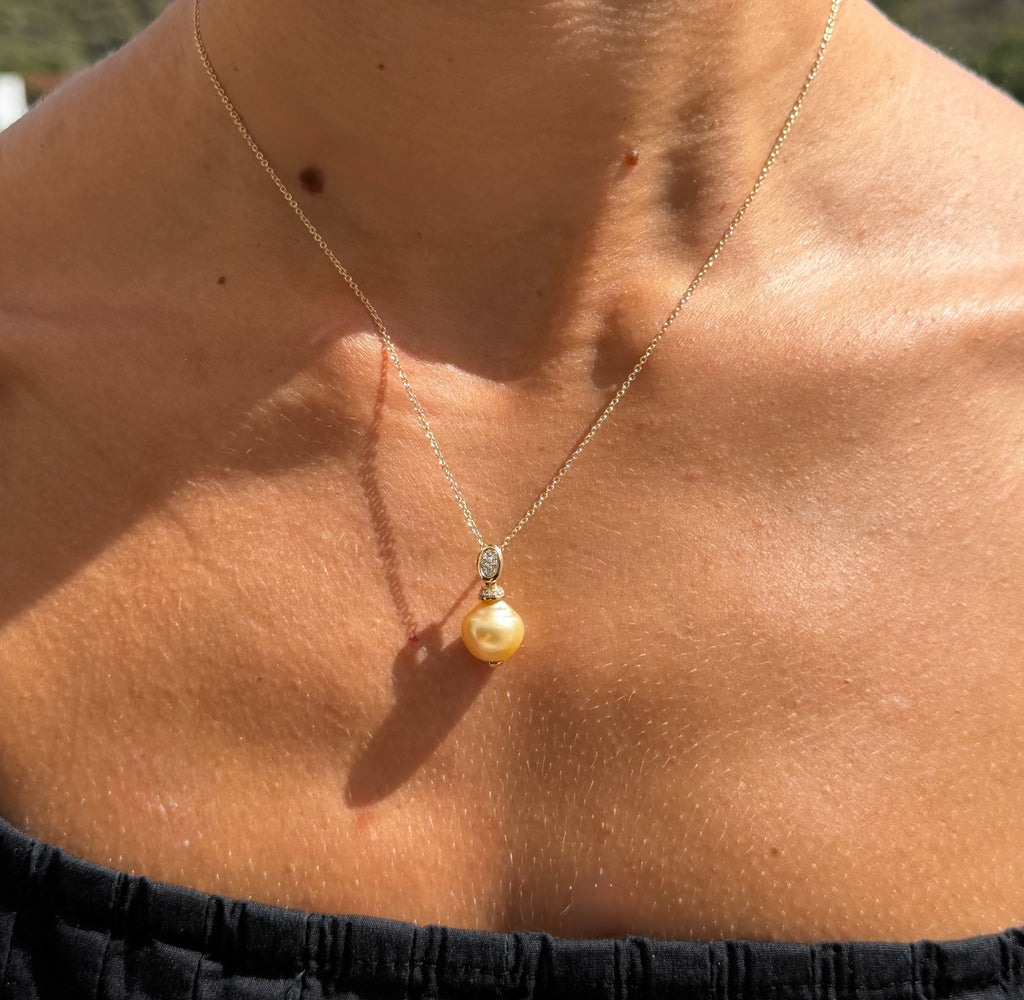 Pearl and Diamond Pendant Necklace