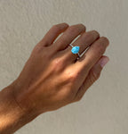 Larimar Ring with Diamond Band