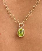 Peridot Pendant Cable Necklace