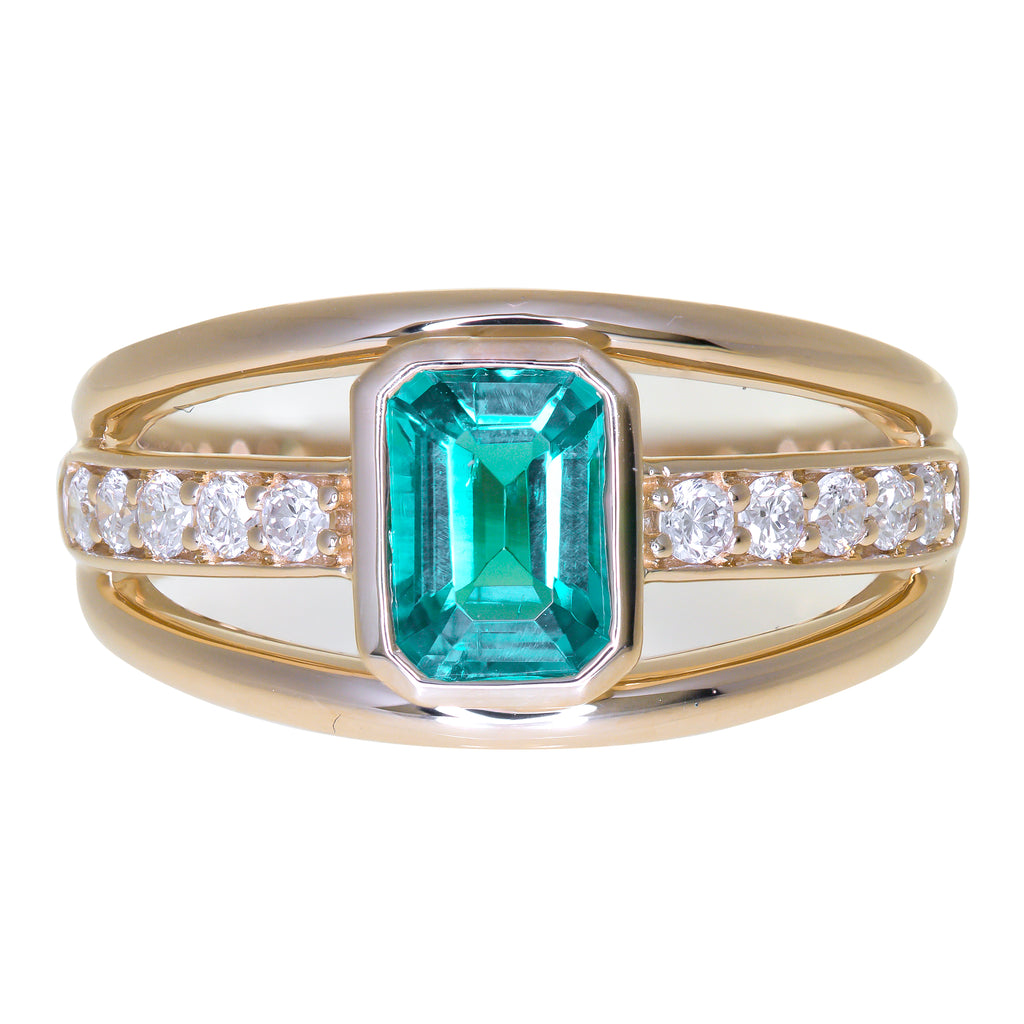 Lab Grown Emerald Cocktail Ring