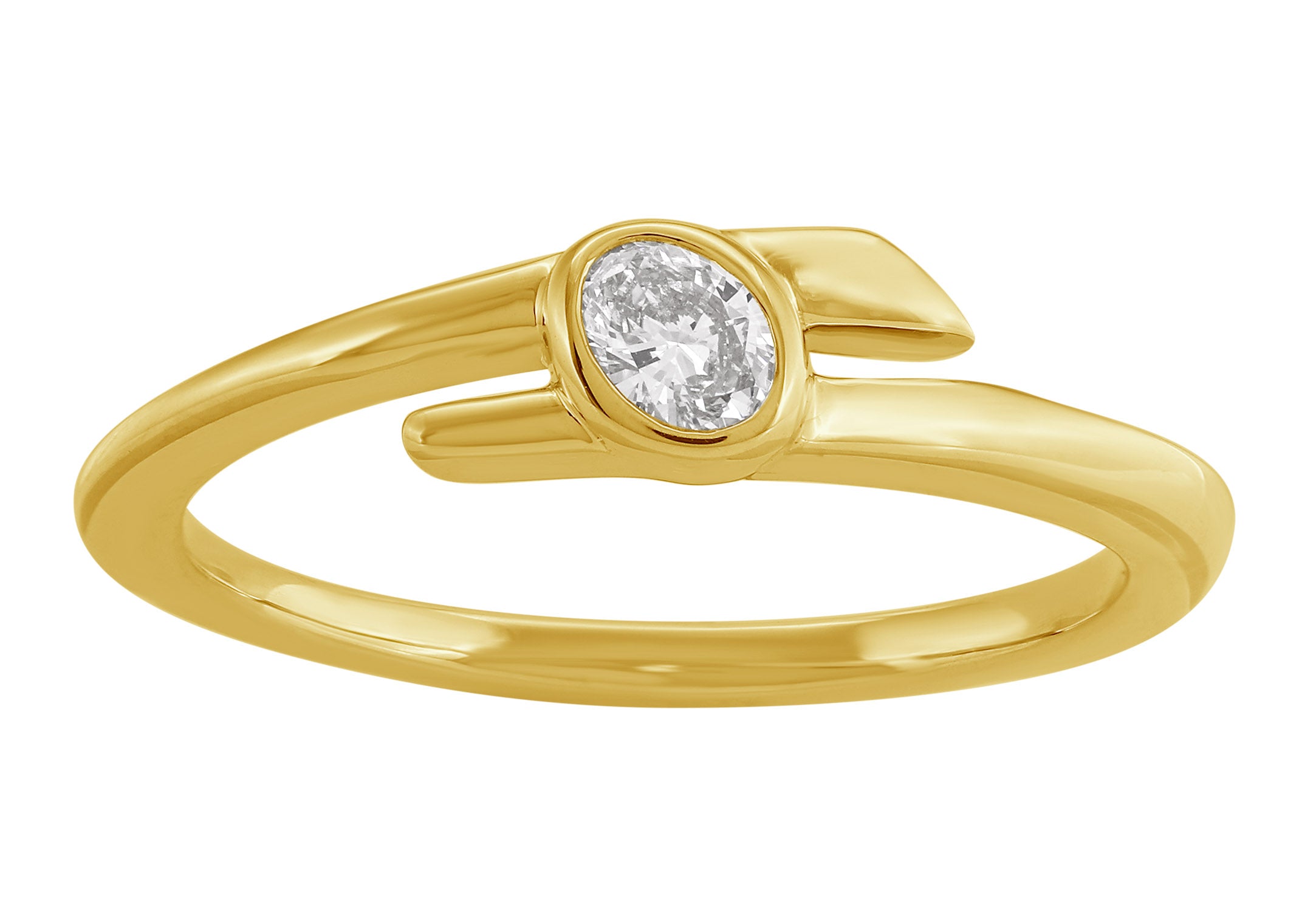 Dainty Oval Bezel Wrap Ring