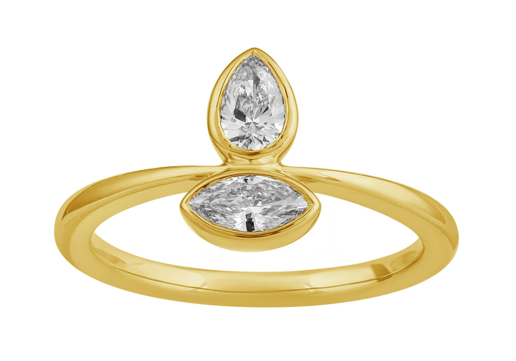 Toi et Moi Vertical Diamond Ring