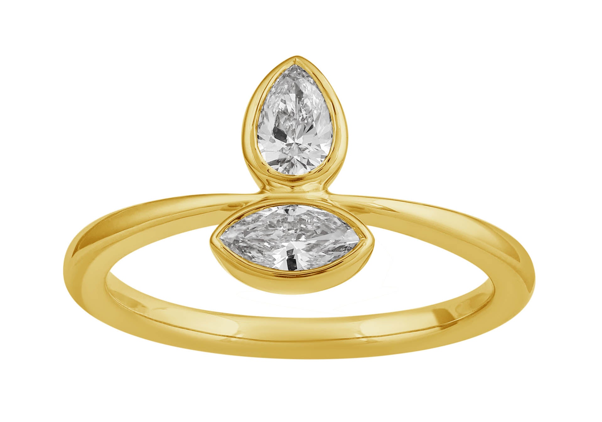 Toi et Moi Vertical Diamond Ring
