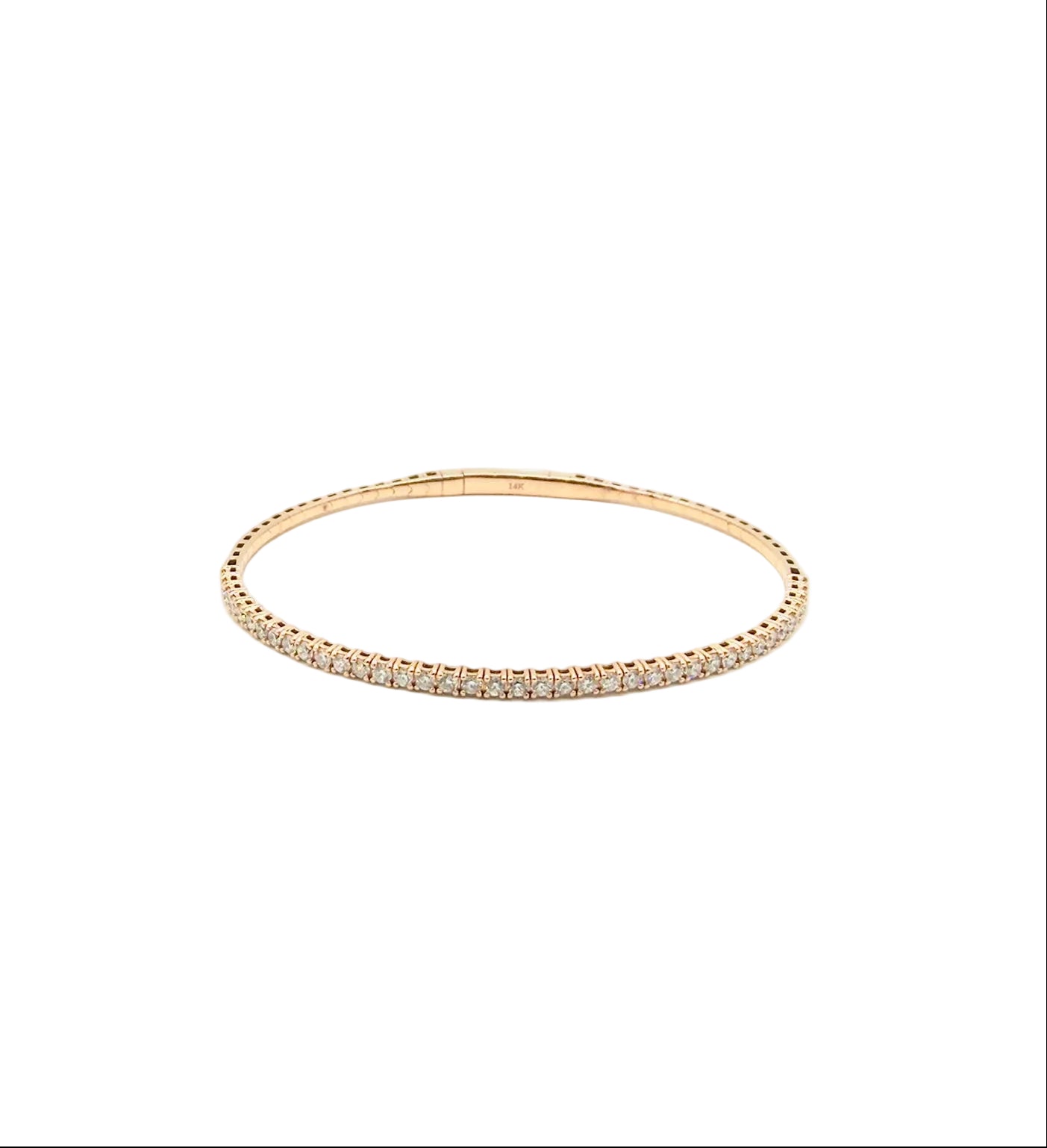 14K Rose Gold Diamond flexi bangle