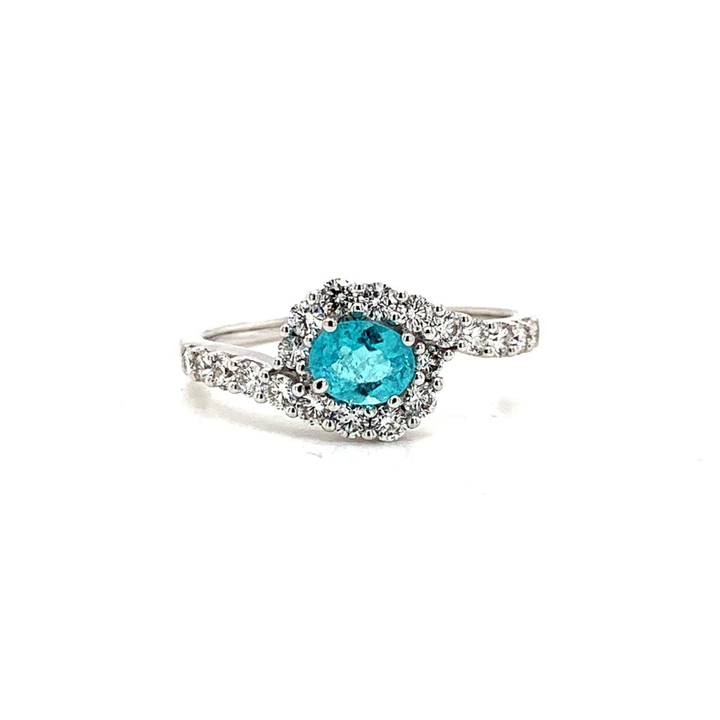 Paraíba Tourmaline Oval Ring - GIA Certified Natural