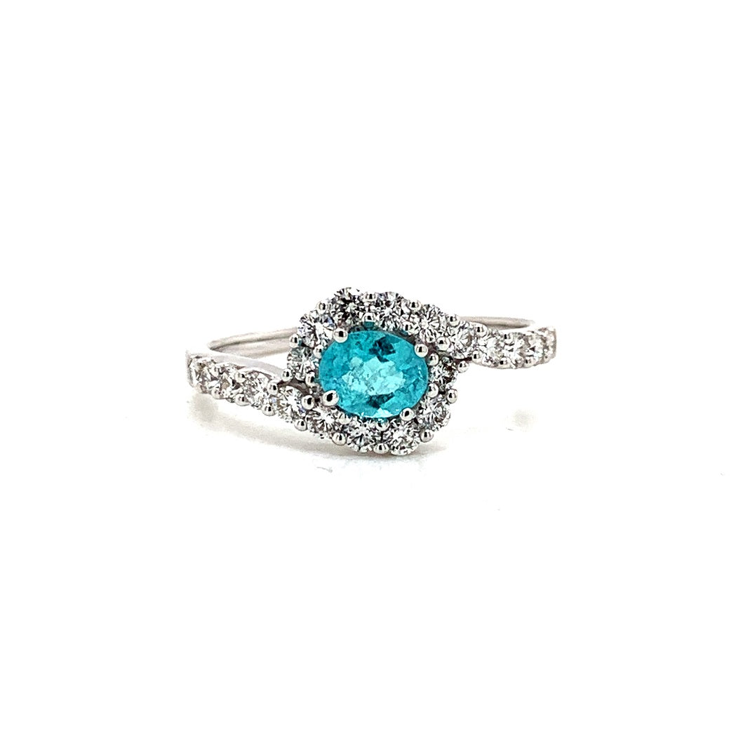Paraíba Tourmaline Oval Ring - GIA Certified Natural