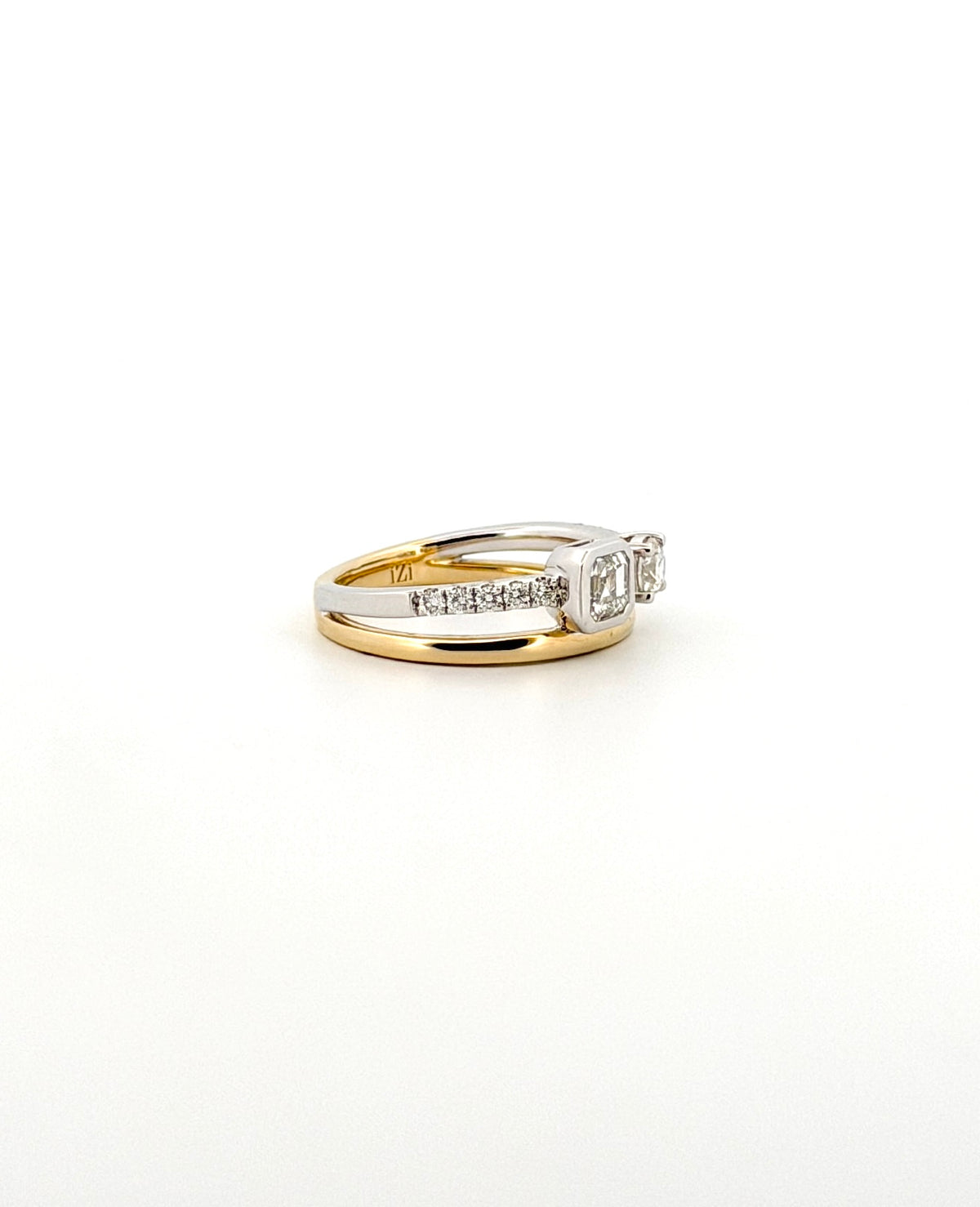 Open Diamond Double Band Ring