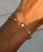 Diamond Clover Flexible Bangle Bracelet