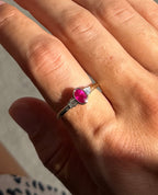 Ruby and Baguettes Bezel Ring