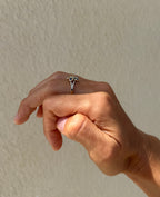 Sapphire & Diamond Plumeria Ring