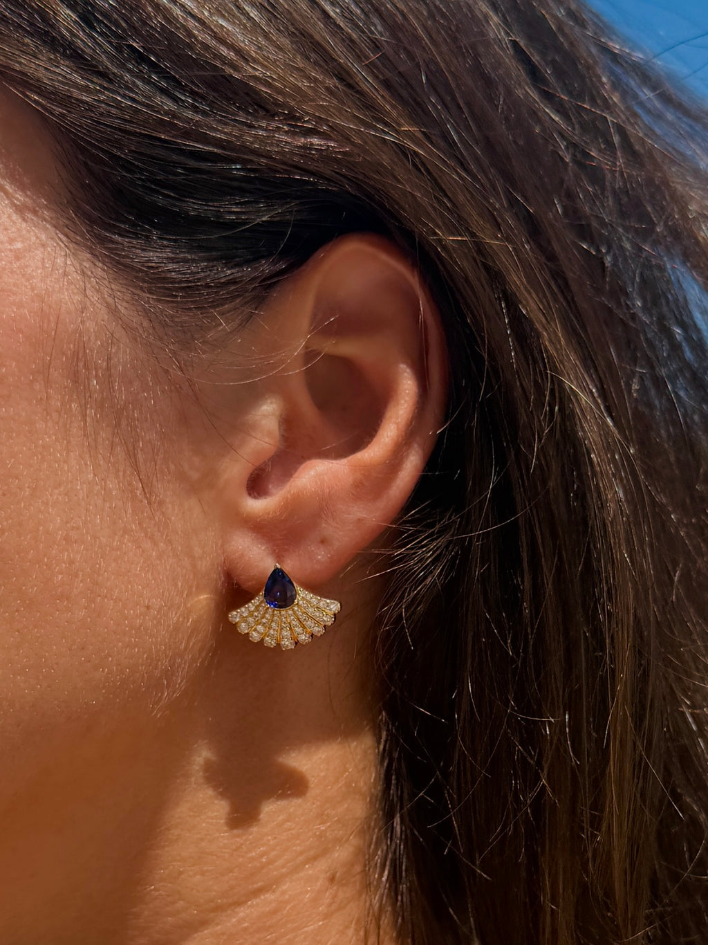 Sapphire Fan Earrings