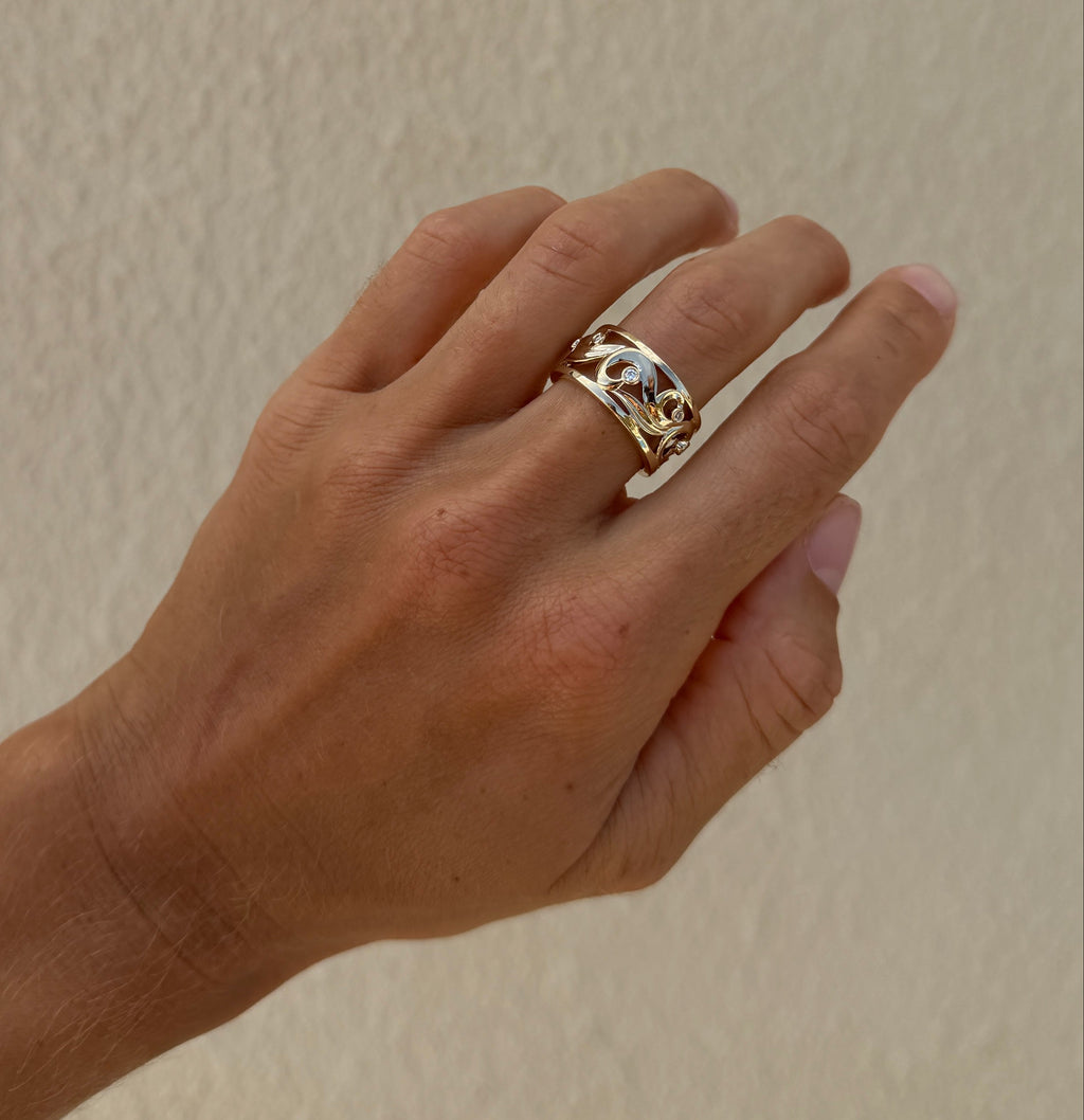 Diamond Scroll Ring