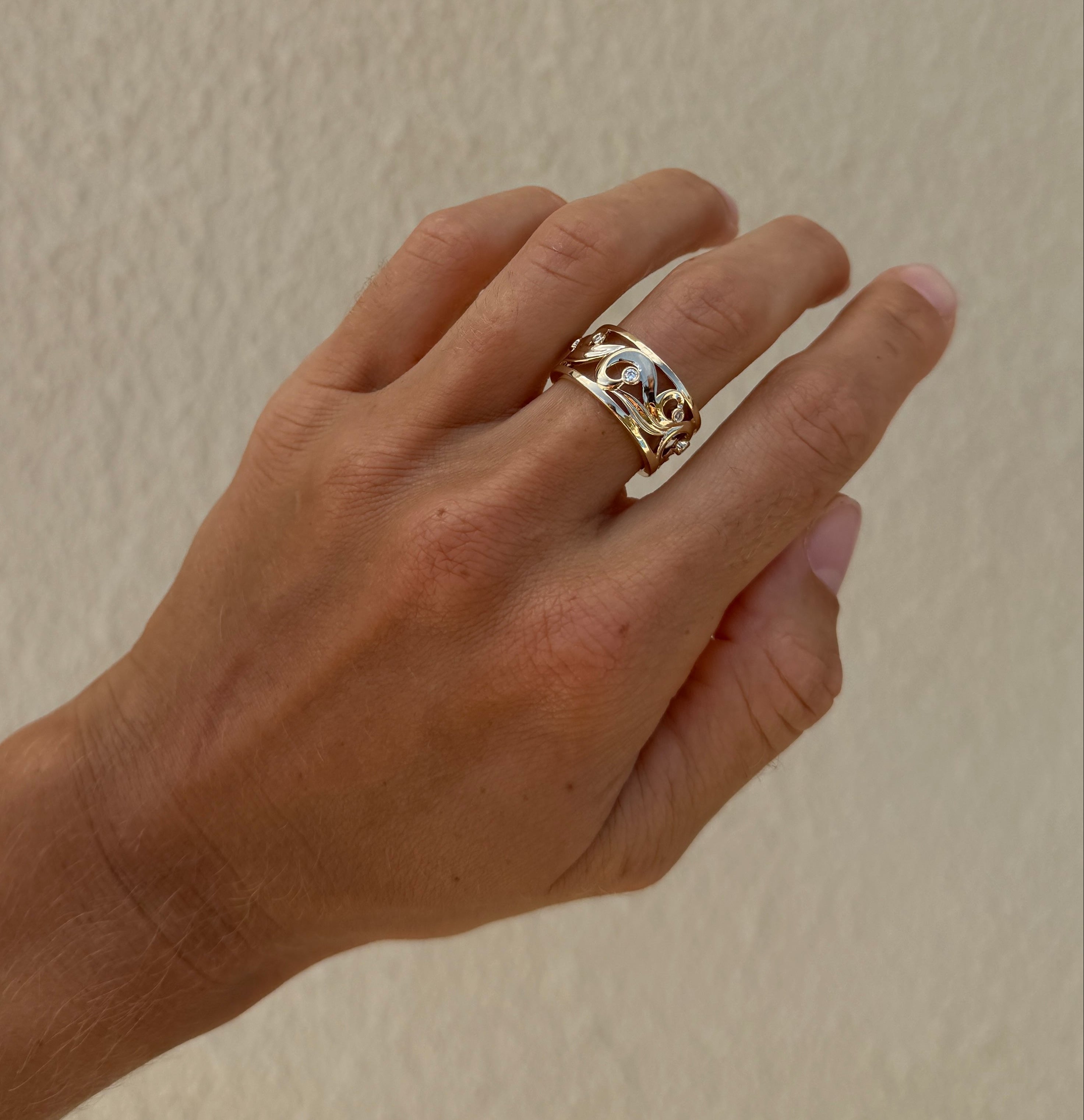 Diamond Scroll Ring