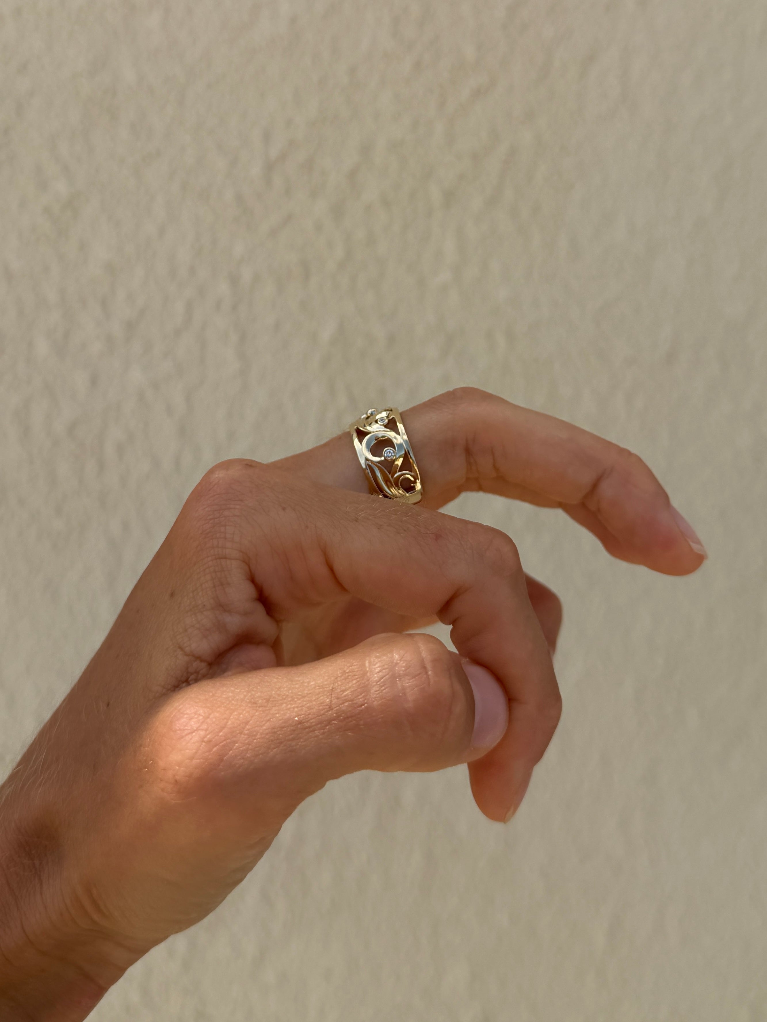 Diamond Scroll Ring