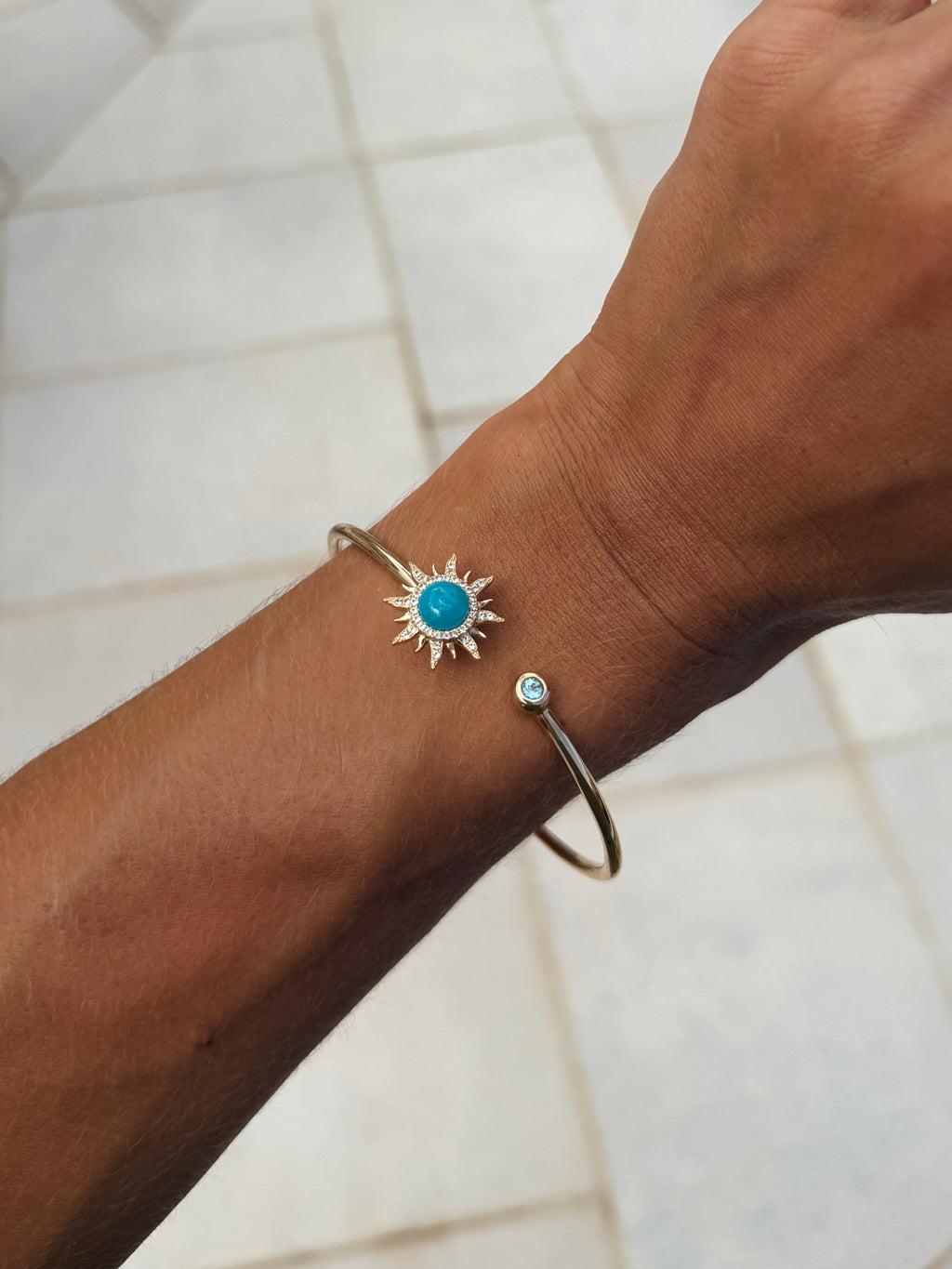Larimar Sunburst Bangle
