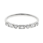 Bezel Baguette & Round Brilliant Half Eternity Band