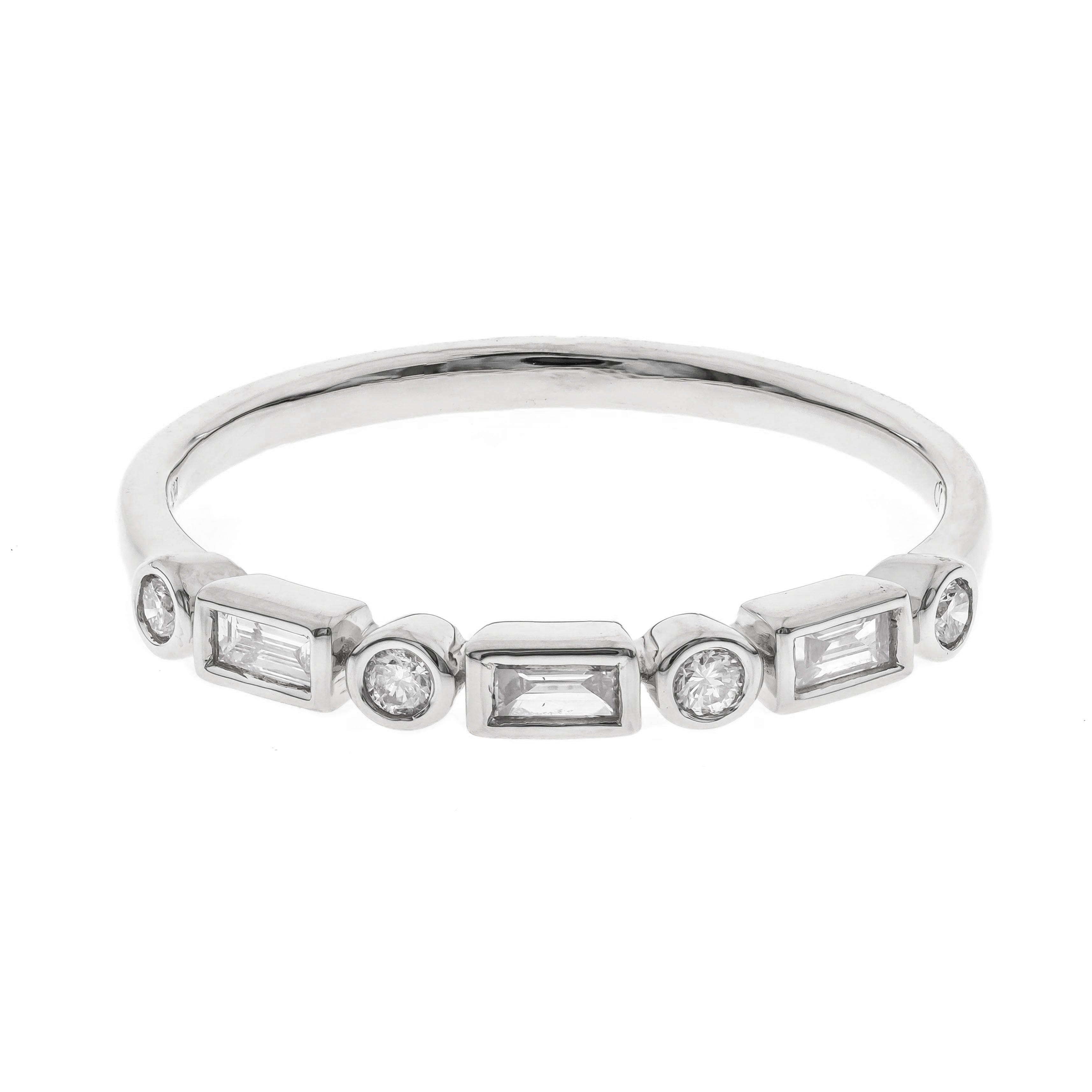 Bezel Baguette & Round Brilliant Half Eternity Band