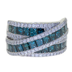 Zig Zag Blue Diamond Ring