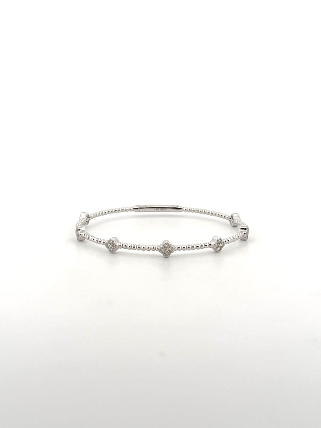 Diamond Clover Flexible Bangle Bracelet