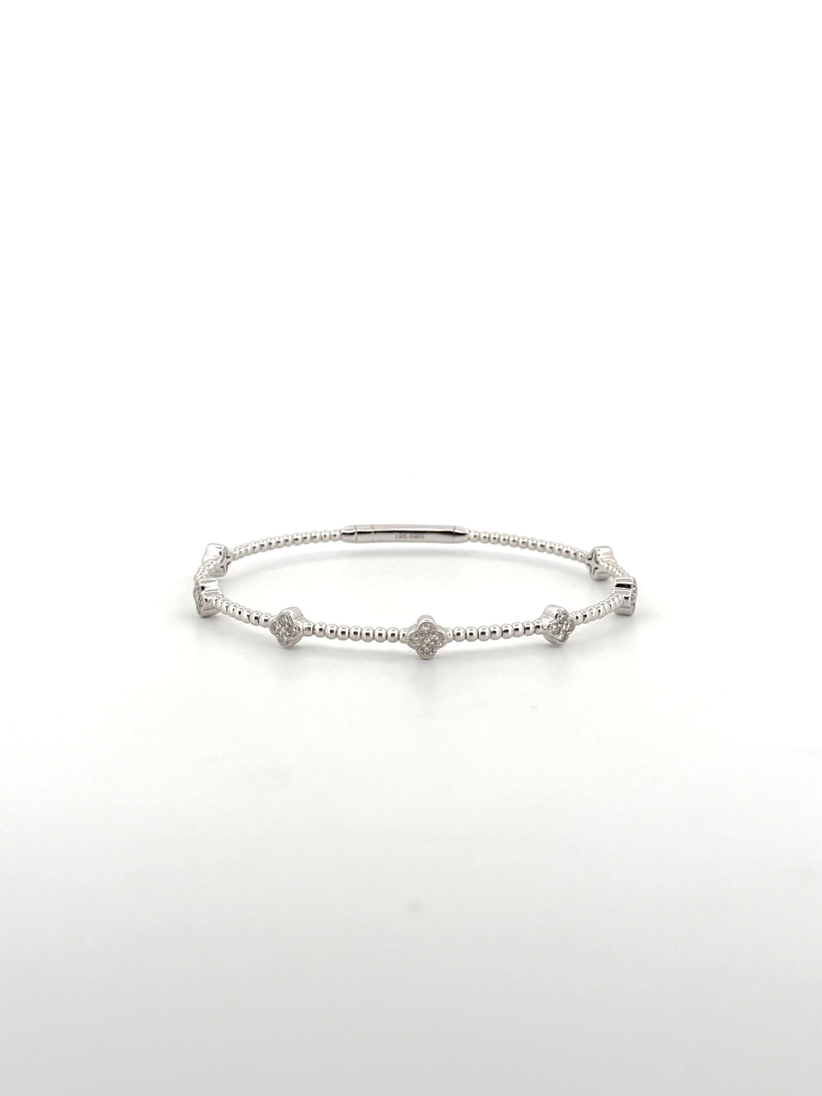 Diamond Clover Flexible Bangle Bracelet